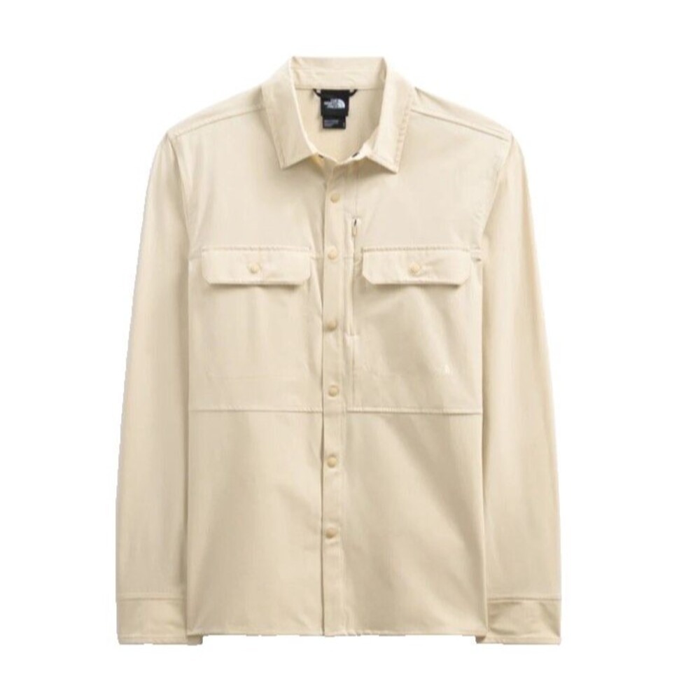 The North Face Sniktau Long Sleeve Sun Shirt Pockets Gravel Beige Mens Size XXL